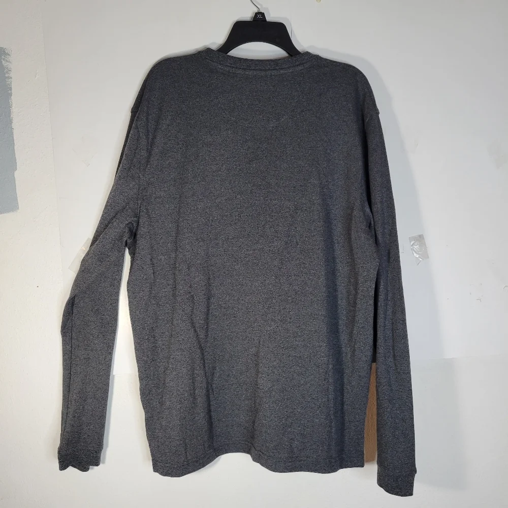 Mens Van Heusen Long Sleeve Gray V neck Sweater Size XL